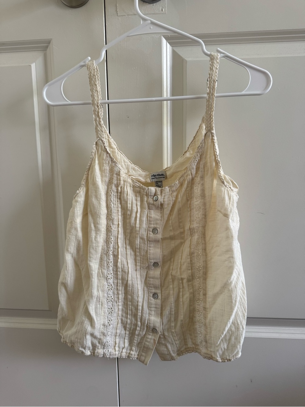 Rhythm. White Button-up Tank